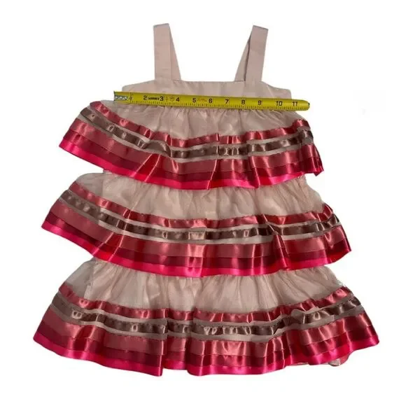 GAP BabyGAP Pink and Red Satin Layered Dress, SIZE 3T - Picture 4 of 9